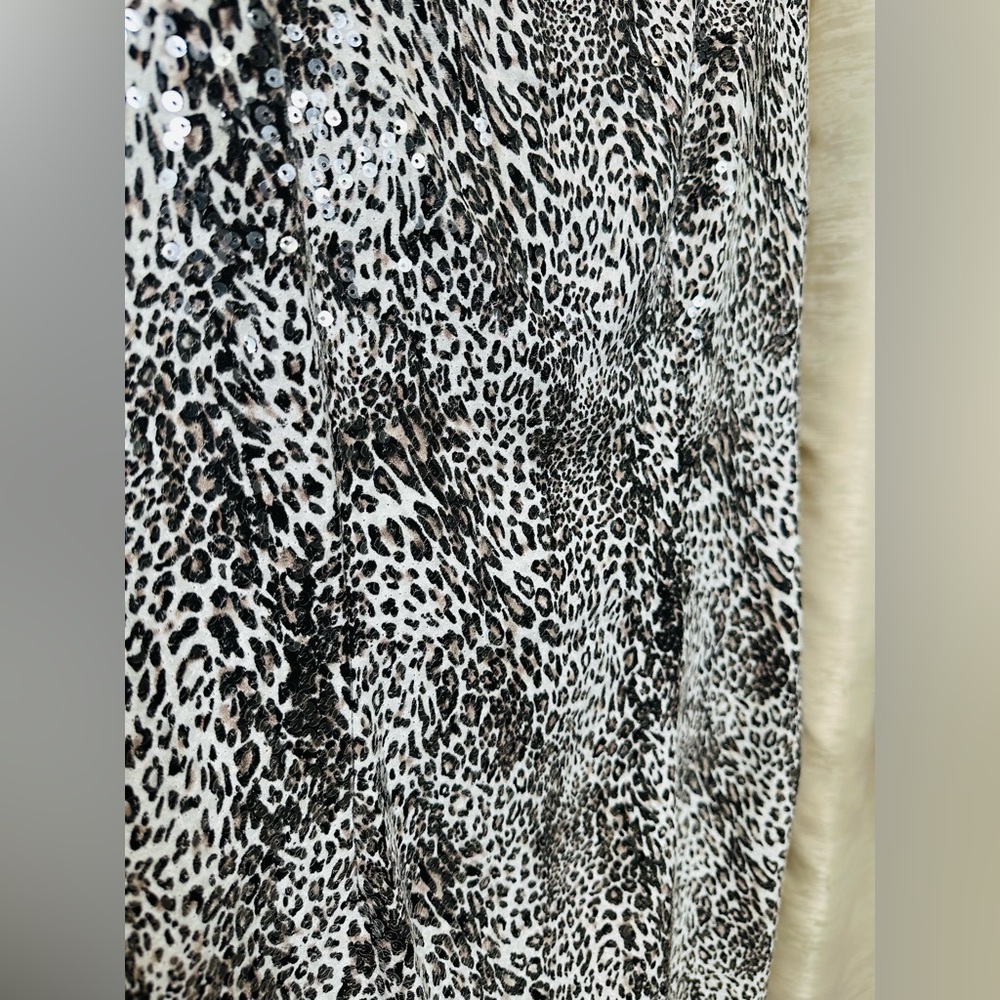 Alberto Makali women’s all over sequence, leopard print dress with double straps - Picture 10 of 17